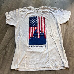 Men’s USA 9/11 Patriotic “Never Forget” White T-Shirt